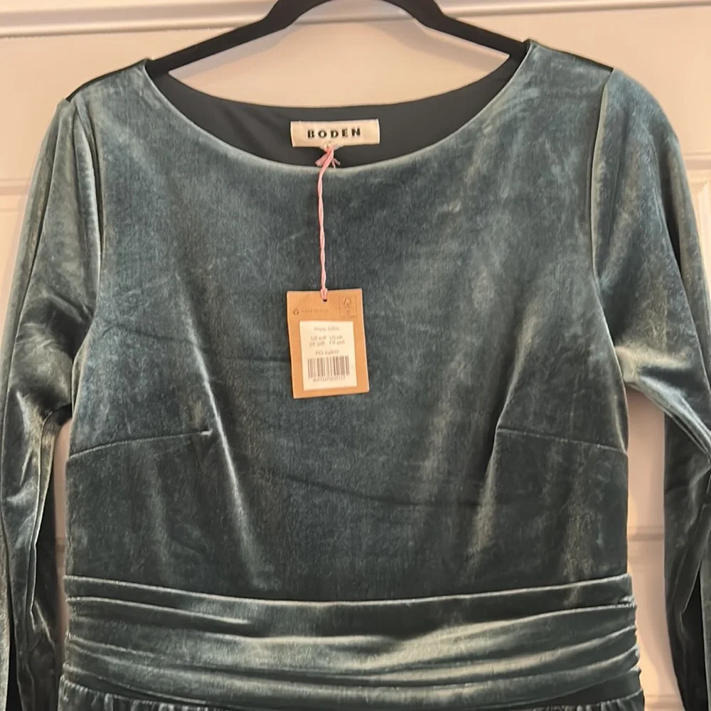Boden Green Velvet Lois Dress 6